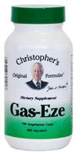 Dr. Christophers GAS-EZE, capsules Dr Christophers Gas-Eze Formula,herbs for gas,herbs for digestion,herbs for indigestion,Dr Christopher herb shop