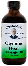 Dr. Christophers CAYENNE HEAT MASSAGE OIL, 4 oz. Dr Christophers Cayenne Heat Massage Oil,relaxing massage oil,massage oil for sore muscles