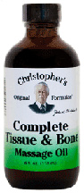 Dr. Christophers COMPLETE TISSUE & BONE MASSAGE OIL, 4 oz. Dr Christophers Complete Tissue and Bone Massage Oil,massage oil,healing massage oil