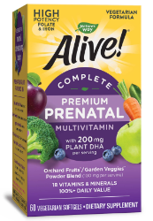 Natures Way Alive! Complete Premium Prenatal Multivitamin, 60 Softgels Natures Way Alive! Complete Premium Prenatal Multivitamin, 