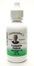 Dr. Christophers COMPLETE TISSUE & BONE MASSAGE OIL, 2 oz. Dr. Christophers Complete Tissue Massage Oil,herbal massage oil,bfc massage oil