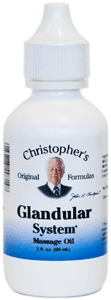 Dr. Christophers GLANDULAR SYSTEM MASSAGE OIL, 2 oz. Dr Christopher Glandular Massage Oil,herbs for glands,herbs for sore throat