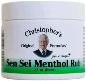 Dr. Christophers SEN SEI MENTHOL RUB, 2 oz. Dr Christopher Sen Sei,natural decongestant ointment