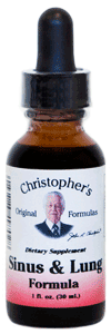 Dr. Christophers SINUS & LUNG EXTRACT, 1 oz. Dr Christophers Sinus and Lung Formula,herbs for sinus problems,herbs for lung problems