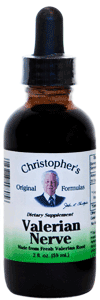 Dr. Christophers VALERIAN NERVE FORMULA EXTRACT, 2 oz. Dr Christophers Valerian Nerve Liquid Extract,herbs for nerve problems,herbs to calm nerves